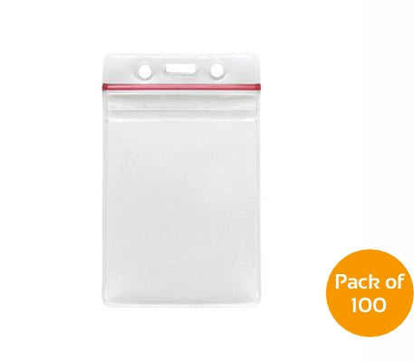 Vertical Zip Badge Holder Clear