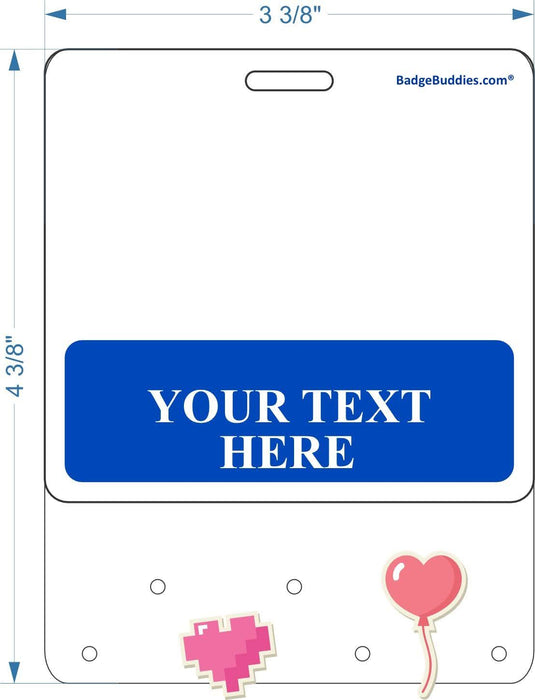 3 ⅜" x 4 ⅜" Clear 7 Pin Display BadgeBuddies® Badge