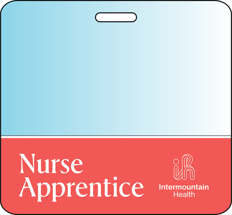 3 3/8" by 3 1/8" Double Sided Clear / Red / Nurse Apprentice
