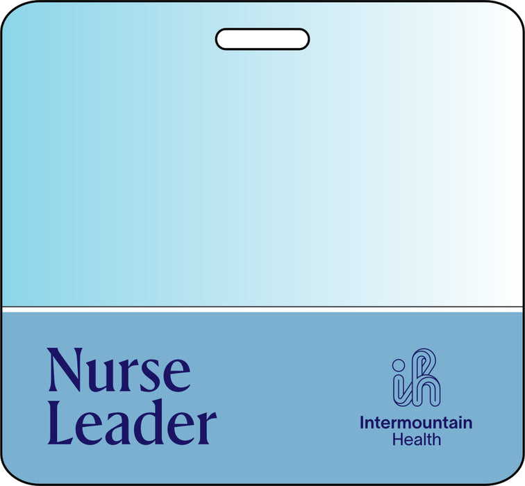 3 3/8" by 3 1/8" Double Sided Clear / Light Blue / Nurse Leader