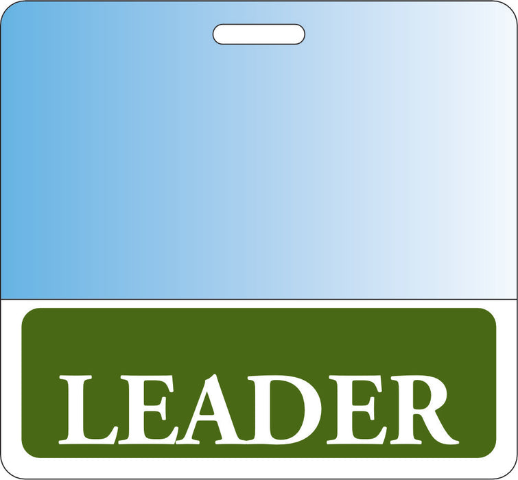 3 3/8" by 3 3/8" Double Sided Clear / Green / LEADER