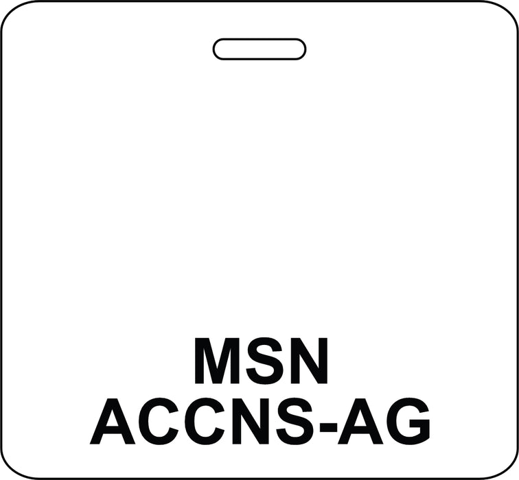 3 3/8" x 3 1/8" Horizontal Double Sided MSN / ACCNS-AG