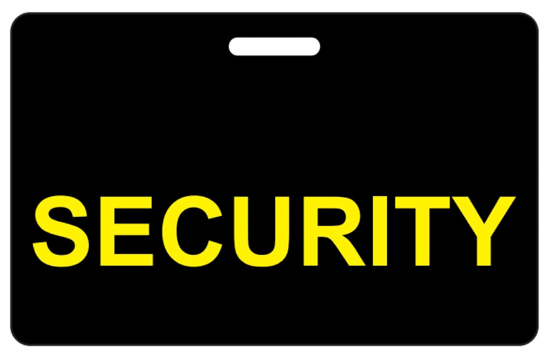 3 3/8" x 2 1/8" Full Color, Black, SECURITY, Yellow Font