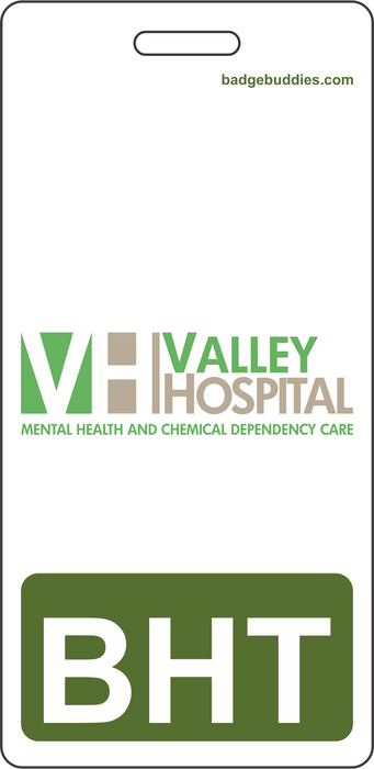 2 1/8" x 4 3/8" Vertical Double Sided Valley Hospital / Green / BHT