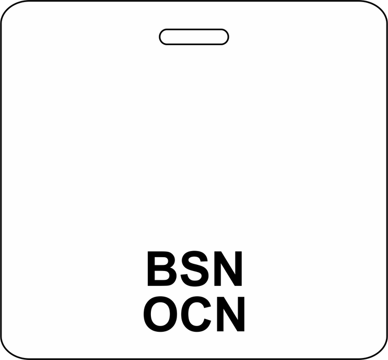 3 3/8" x 3 1/8" Horizontal Double Sided BSN / OCN