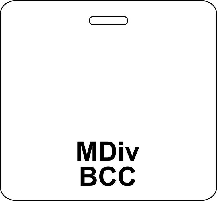 3 3/8" x 3 1/8" Horizontal Double Sided Atrium Health / MDiv, BCC