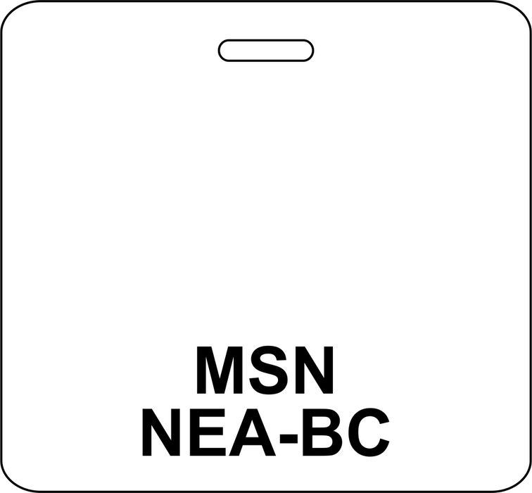 3 3/8" x 3 1/8" Horizontal Double Sided MSN / NEA-BC
