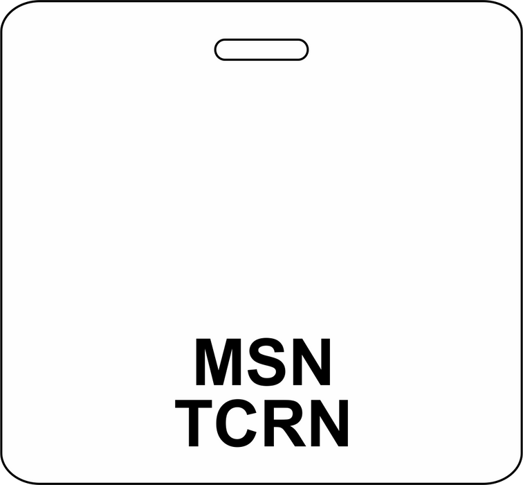 3 3/8" x 3 1/8" Horizontal Double Sided MSN / TCRN