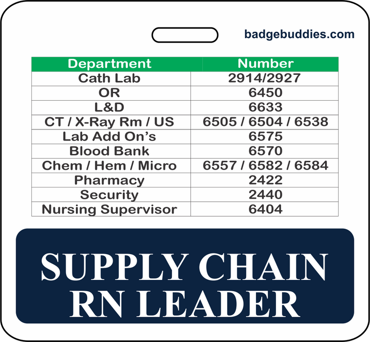 3 3/8" x 3 1/8" Horizontal Double Sided Doctors Hospital of Augusta / Dark Blue / SUPPLY CHAIN RN LEADER