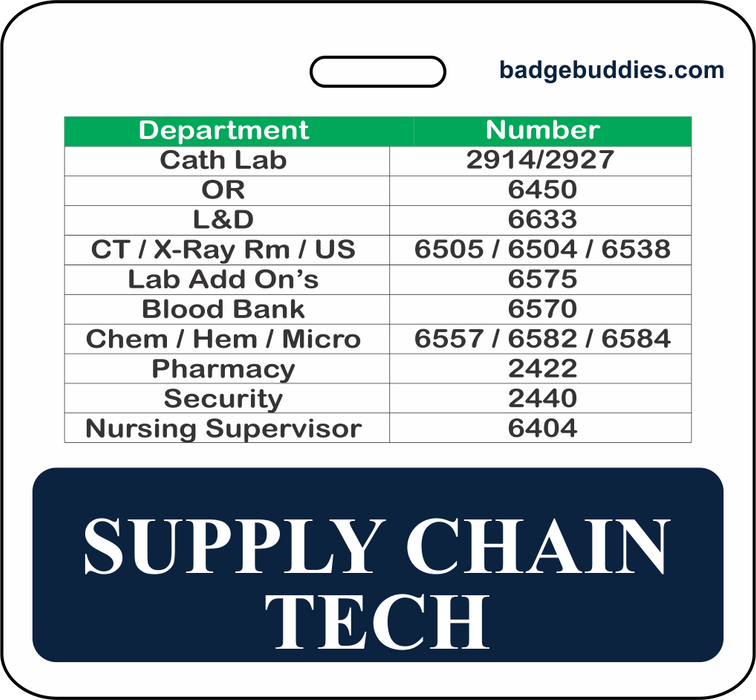 3 3/8" x 3 1/8" Horizontal Double Sided Doctors Hospital of Augusta / Dark Blue / SUPPLY CHAIN TECH