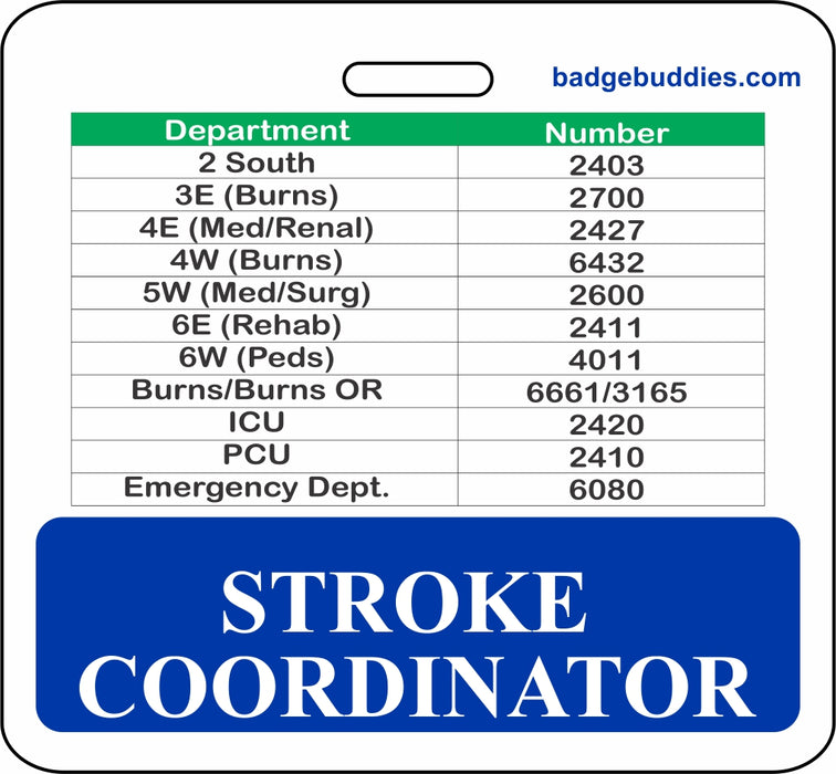 3 3/8" x 3 1/8" Horizontal Double Sided Doctors Hospital of Augusta / Blue / SEPSIS COORDINATOR