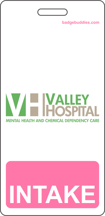 2 1/8" x 4 3/8" Vertical Double Sided Valley Hospital / Pink / Intake